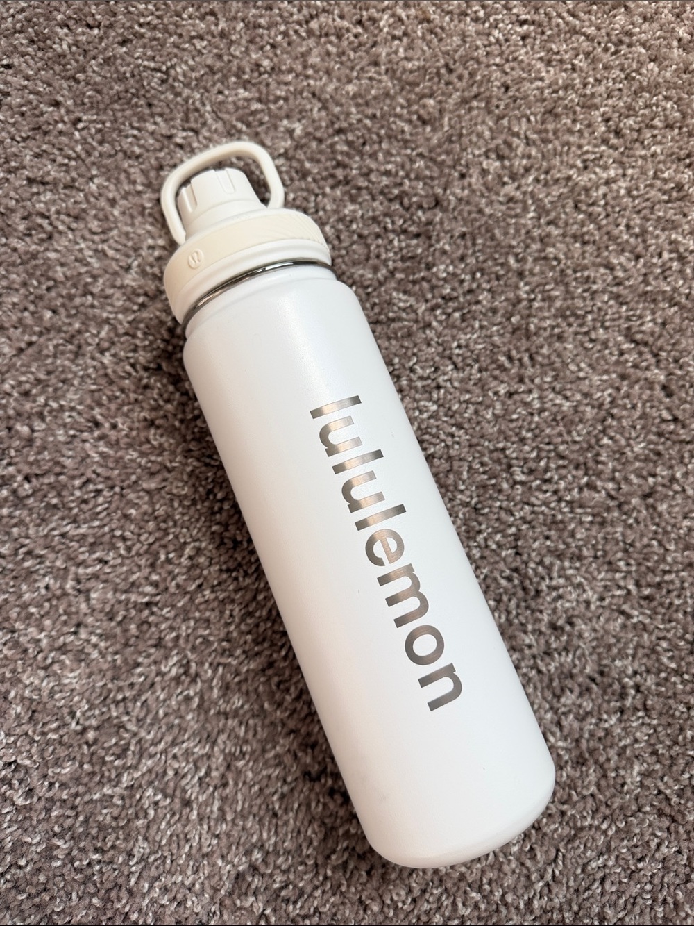 Lululemon Back to Life 24oz White Stainless Water Bottle
